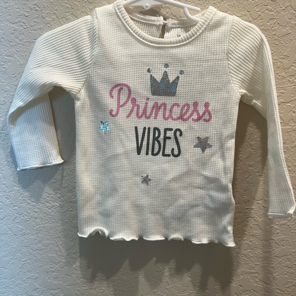 Princess Vibes Long Sleeve Kids Tee - White - Picture 1 of 4